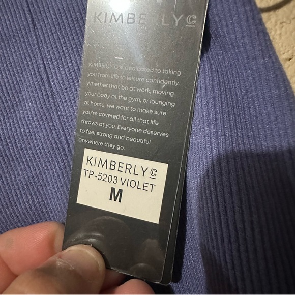 Kimberly C women’s long sleeve crop top in blue size medium NWT - Picture 4 of 6